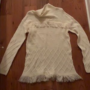 Cream Fringe Sweater